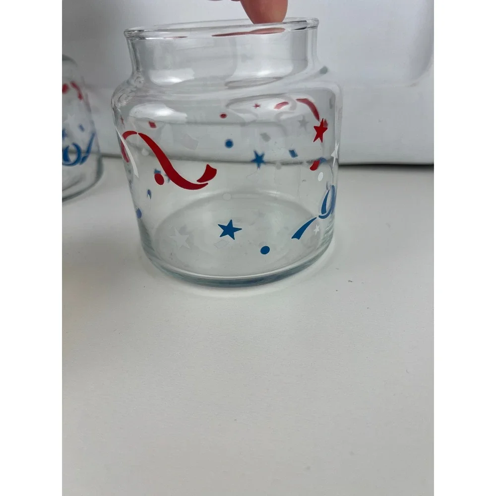Vintage 1960s Mickey Minnie Mouse Patriotic Jar Set Red White Blue Stars Ceramic